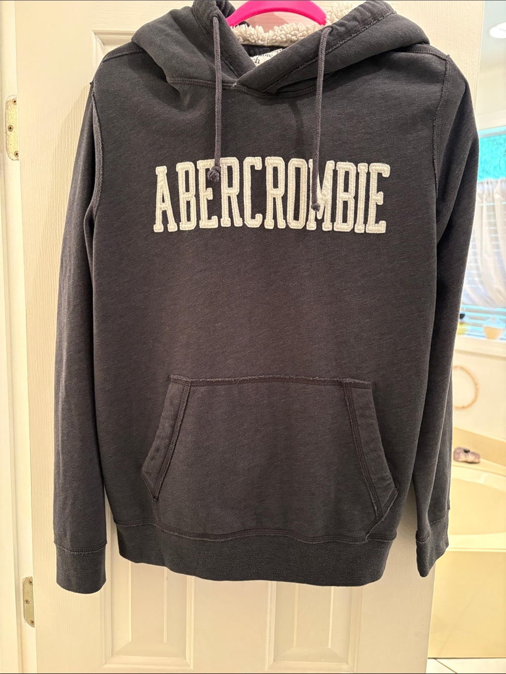 Abercrombie & Fitch Charcoal Hoodie with White Logo